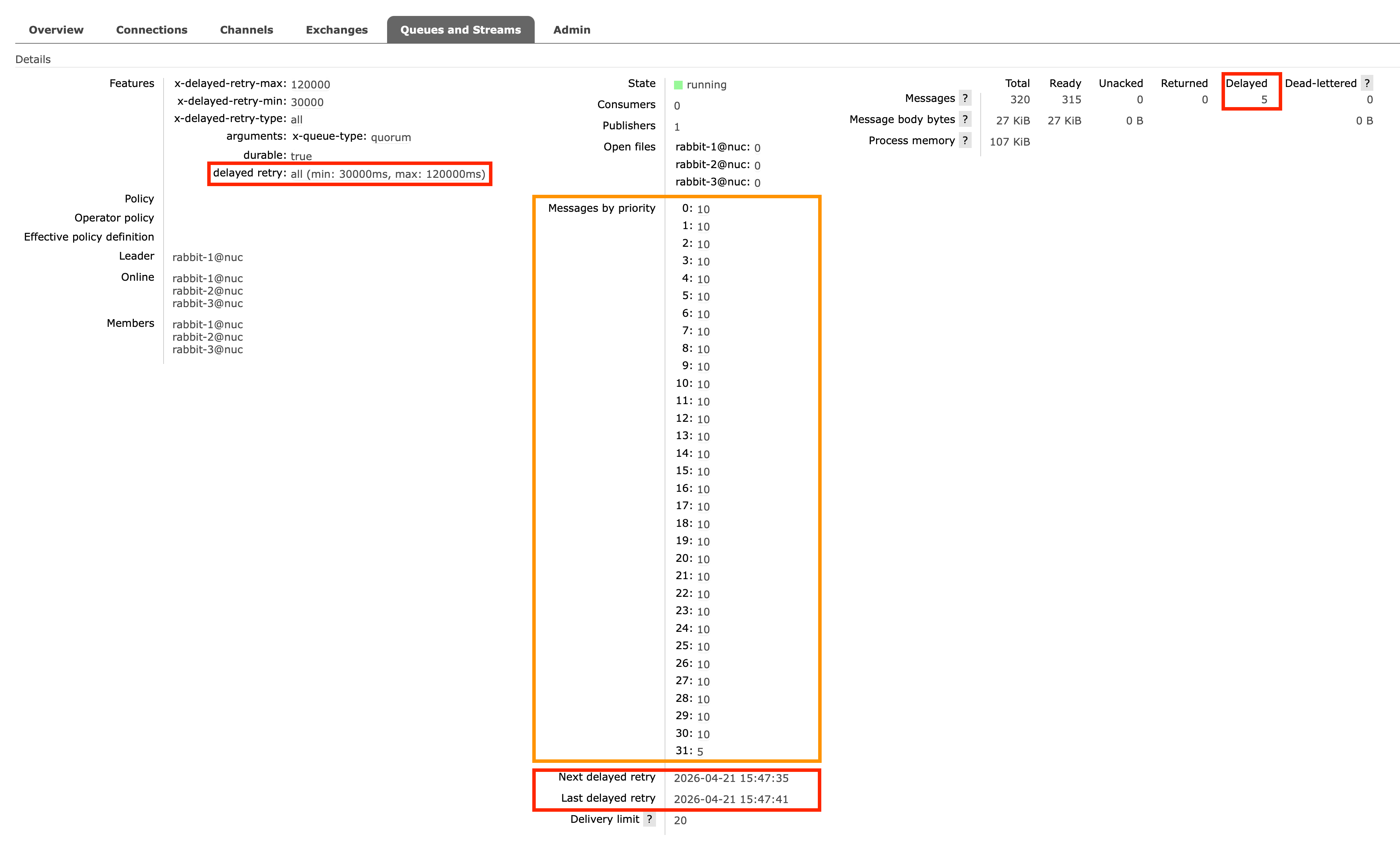 Management UI - Quorum Queue Details
